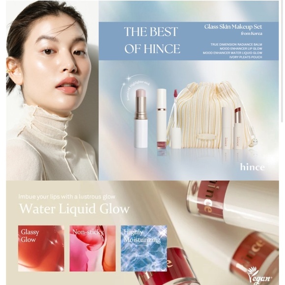 Brand New in Sealed Box Hince Glass Skin Makeup Gift Set with Cosmetic Pouch - Picture 12 of 13